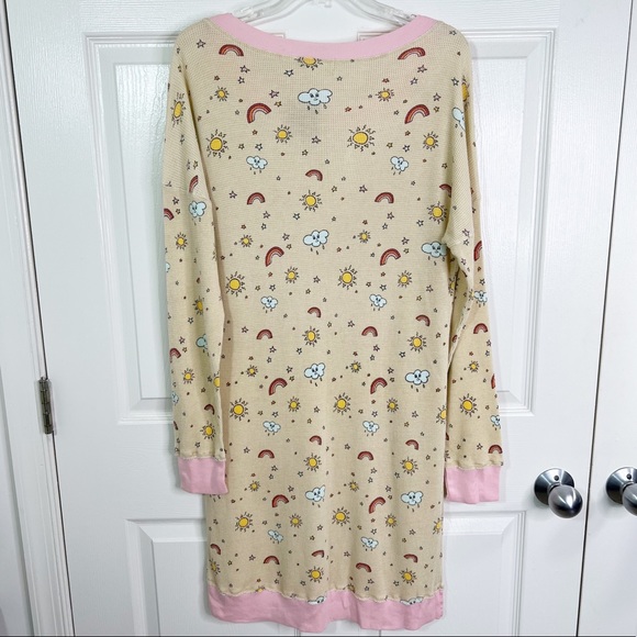 Hello Nite! Revolve Long Sleeve Thermal Waffle Knit Pajama Sleep Shirt S-L - Picture 2 of 8